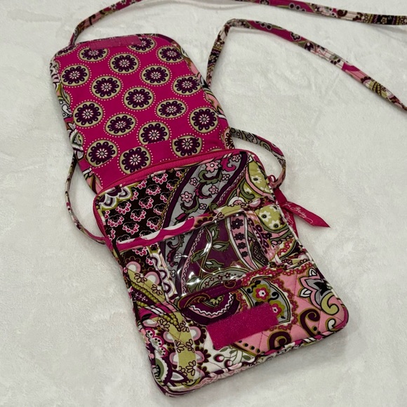 VERA BRADLEY Mini-Hipster Crossbody Bag Pink Very Berry Paisley Pattern - Picture 2 of 8